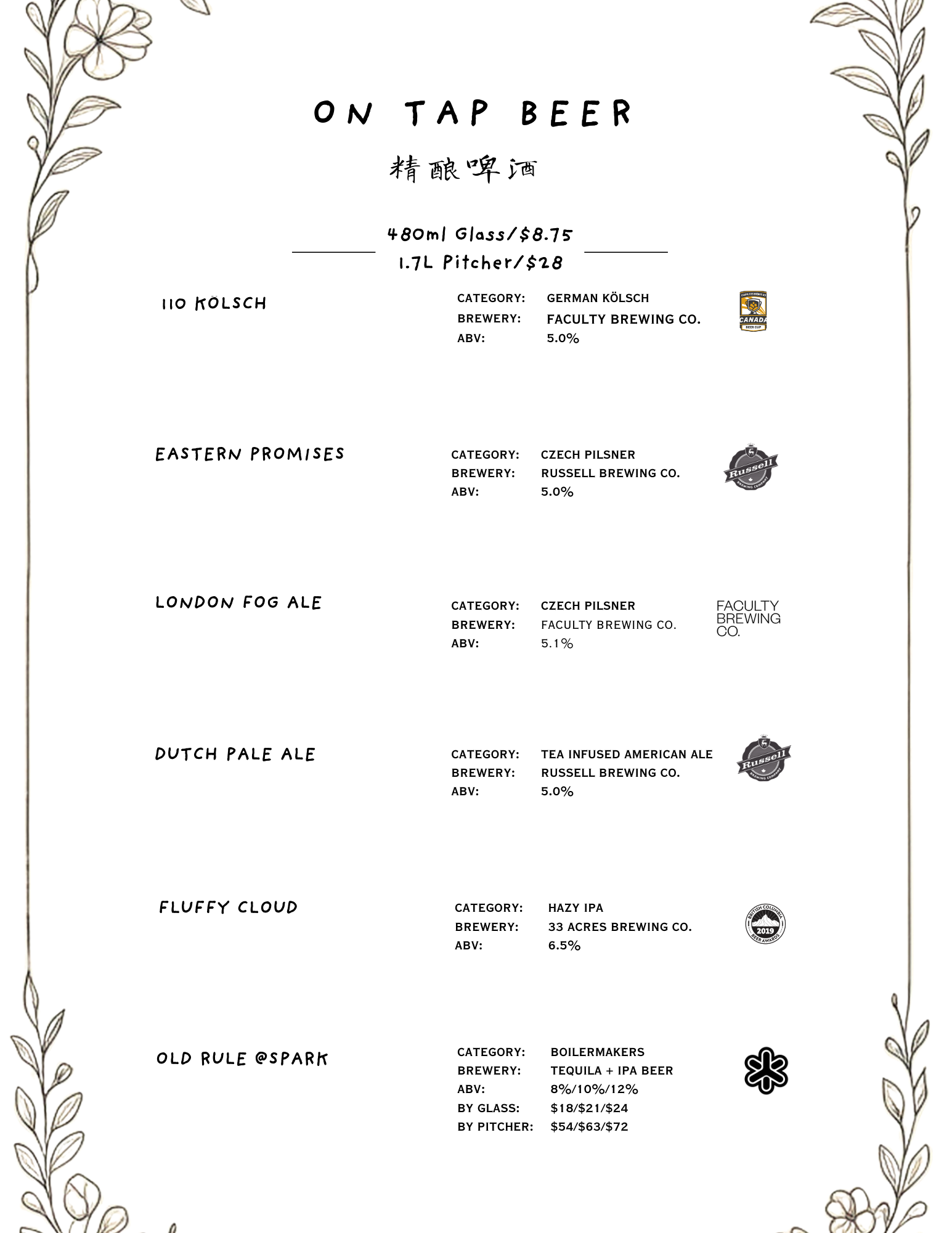 Drinks Menu 5